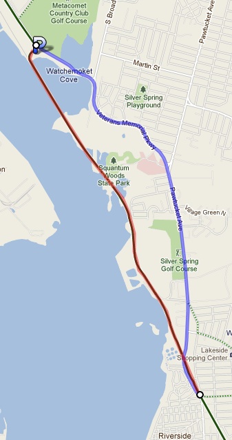 East Bay Bike Path Winter 2011 Closure Map